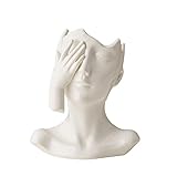 Keramik-Gesichtsvase,Künstlerische Kopfvase,Gesichts-Pflanzgefäß,Blumenvase für den menschlichen Körper,3 Formen,Herzstück für die Dekoration von Tischregalen im Heimbüro
