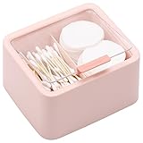 Wattepad-Halter Q-Tips Swab Balls Spender Badezimmer Kanister mit Deckel für Make-up-Aufbewahrung, Qtip Halter, Pink