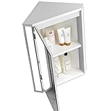 ECTbicyk Badezimmermöbel Badezimmer Dreieckspiegelschrank Wandschrank Eckschrank mit Licht Medizinschrank mit Spiegel Badspiegel (Color : Weiß, Size : 60 * 47 * 29cm)