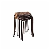 JHKZUDG Set Von 4 Rattan -Stapelhocker,Rattan-Barhocker Mit Metallbein- Und Rutschfußpolster,Für Das Heimküchenbüro Von Home, Unterstützung Von Bis Zu 120 Kg