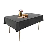 Puricon 6 Stück Einweg Tischdecke aus Kunststoff 137 x 274 cm, Premium Rechteckige Tischabdeckung Gartentischdecke für Gastronomie, Feste, Party, Hochzeiten oder Haushalt -Schwarz