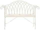 Beliani Gartenbank Metall Weiß 130 cm romantischer Stil Milazzo