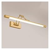Wandleuchte für Badezimmer, komplett aus Kupfer, Acryl, 45/57/76 cm, Gold, zusammenklappbar, teleskopisch, für Villa, Haushalt, Badezimmer, spritzwassergeschützt, Make-up-LED-Spiegelschrank-Lampe, LED