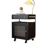kaffeetische Mobiler Beistelltisch for Sofa, Couch, Bett, schmaler Klapptisch mit Ablagefach und Aufbewahrungsschrank, Beistelltisch mit Rollen, Sofa-Snack-Tisch for kleine Räume, Wohnzimmer und Schla