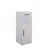 Vicco Midischrank Badschrank Badezimmermöbel Irma modern 30x81 cm Badezimmer Schrank Badmöbel Schranktür Schrankfach Schrankschublade Ablage Aufbewahrung (Weiß Hochglanz)