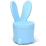 COSTWAY Kinder Tierhcoker mit Stauraum, Tier Kinderhocker bis 120kg belastbar, Hase Kinderstuhl aus Kunststoff, Sitzhocker für Kinderzimmer und -Garten (Blau)