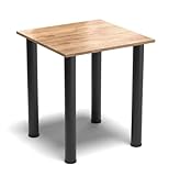 Esszimmertisch - Esstisch - Tisch mit Schwarzbeine – Küchentisch - Schwarz (Gold Craft Oak)