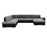 Mirjan24 Eckcouch Ecksofa Niko, Design Sofa Couch mit Schlaffunktion U-Sofa Große Farbauswahl Wohnlandschaft (Ecksofa Rechts, Soft 011 + Lux 05 + Lux 06)