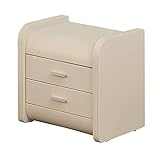 RUTAVM Nachttisch Nachttische Nachttisch Leder Nachttisch Mit Schublade Nordischer Umweltschutz Spind Minimalistischer Schlafzimmer Nachttisch für Schlafzimmer (Color : Beige)