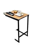FURUIWUFENG Kleine Couchtisch Schmiedeeiserne Seitentisch Ecke Kleine Couchtisch Nachttisch C-förmige Tisch Sofa Side Tabelle Bewegliche Computertabelle Wohnzimmertisch