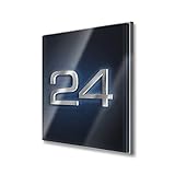 Metzler Hausnummer in Anthrazit - aus Edelstahl massiv & nicht rostend - LED-beleuchtet - alle Zahlen möglich - individuelle Anpassung - direkt vom Hersteller - (20 x 20 x 1,5 cm)