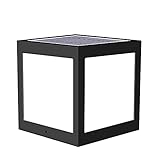 Jadssox Solar-Außensockel-Pfostenleuchte IP66 wasserdichte quadratische Säulensäulenlampe, Moderne Gartenlandschafts-Rasenlaterne, Innenhof-Patio-Veranda-Tor-Straßen-Pollerbeleuchtung