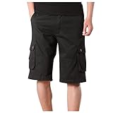 Dhyuen Jogginghose Herren Running Tennis Jogginghose Wanderhose Casual Outdoor Sommer Sport Hose Für Männer Trekkinghose Wanderhose Casual Einfarbig Herrenshorts Sommerhose Shorts Herren（44,2-Black）