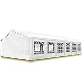 TOOLPORT Partyzelt Pavillon 6x12 m in weiß PE Plane 350 N Wasserdicht UV Schutz Festzelt Gartenzelt