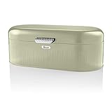 Swan Retro Bin SWKA1014GN Brotkasten, Metallbehälter für Brot und Wiener Gebäck, Vintage Design, Bread Bin, Grün, Einheitsgröße