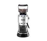 De'Longhi Dedica KG 521.M Elektrische Kaffeemühle, 2,1' LCD Display mit Aroma Funktion, Vollmetallgehäuse, Edelstahl Kegelmahlwerk, einstellbare Mahlgradeinstellung, Silber