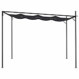 Susany Pavillon mit Ausziehbarem Dach Garten Pergola Schiebedach Pavillon Sonnenschutz Gartenzelt Terrassendach Gartenpavillon 400x300x233 cm Anthrazit