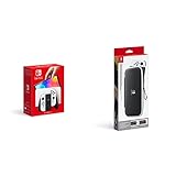 Nintendo Switch (OLED-Modell) Weiß + Tasche & -Schutzfolie - Schwarz/Weiß
