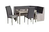 HUIJK Eckbank Eckbankgruppe Esszimmergruppe Sonoma Eiche Nachbildung 4-teilig, Onecolor