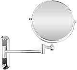 FUDGIO Make-up-Spiegel, Make-up-Spiegel mit silberner Verlängerung, 20,3 cm, kosmetischer Wand-Make-up-Spiegel, Rasier- und Badezimmerspiegel, 7-fache Vergrößerung