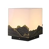 Neue Pfostenleuchten im chinesischen Stil, quadratisch, Edelstahl, Acryl, Zaunleuchten, wasserdicht, Garten- und Rasenleuchte, Villa-Tor-Säulenlampe, Außen-Torsäulenleuchten, 3000 K (30 x 30 x 30 cm)
