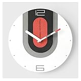 VALCLA Wanduhr Modern Wohnzimmer Wanduhr Moderne Wohnzimmerwanduhr Leise Nicht Tickend Dekorative Wanduhr Leicht Ablesbare Heimuhr Dekorativ Schlichte Wanduhr (Color : Rood, Size : 29 * 29cm)