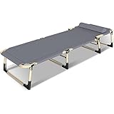 NOALED Upgrade Liegestuhl klappbar, Hochlehner Gartenliege, Sonnenliege mit Kopfstütze, 150 kg max, 4 Liegepositionen, für Garten und Terrasse (Grau)
