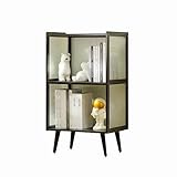 GZHERVICES Acryl Stehendes Bücherregal, Upgraded Bücherregal Mit Beinen Wand Vitrine, Holz-Eckregal Für Schlafzimmer Und Wohnzimmer, Großer Stauraum Design (Farbe : klar, Größe : 42.5x33x77cm)