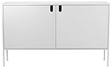 TENZO 8554-001 UNO Designer Schrank 2 Türen-Breit, MDF/Spanplatte, weiß, 148 x 40 x 89 cm