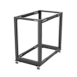 StarTech.com 18HE 19' Open Frame Server Rack - 4 Pfosten Einstellbare Tiefe 56-101cm Mobil - Freistehend Rollendes Netzwerk/Computer Daten Rack - Dell PowerEdge HP ProLiant ThinkServer (4POSTRACK18U)