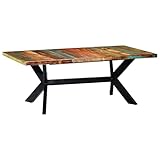 vidaXL Esstisch Esszimmertisch Küchentisch Speisetisch Holztisch Tisch Esszimmer Küche 200x100x75 cm Recyceltes Massivholz Stahlbeine