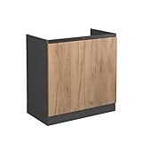 Vicco Spülenunterschrank Küchenschrank Küchenmöbel R-Line J-Shape 80 cm modern (Anthrazit-Eiche)