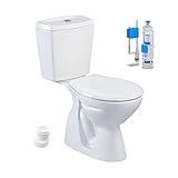 Stand-WC mit Taharet Keramik-Spülkasten Softclose WC-Sitz Toilette WC Senkrecht Boden