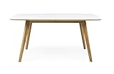 Tenzo 2184-901 Bess Designer Ausziehtisch Holz, weiß / eiche, 95 x 205 x 75 cm