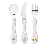 LÄSSIG Kinderbesteck Set 3-teilig Löffel Gabel Messer Edelstahl Kunststoffgriff/Cutlery Little Mateys spicy orange