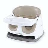 Ingenuity 2 in 1 Sitzerhöhung Stuhl, Babysitzerhöhung & Kleinkindersitz mit abnehmbaren Tablett, Essen & Fütterung Sitz für Kleinkinder, leicht zu reinigen, ideal für unterwegs, Beige, ab 6 Monaten