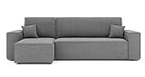 GREKPOL Ecksofa Paris Poso Sofa Couch mit Schlaffunktion - Universal (Hellgrau)