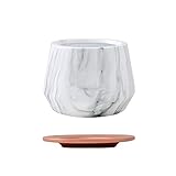 HASMI Zimmerpflanzen Keramische Pflanzentöpfe mit Entwässerungsloch und Untertasse Moderne Sukkulenten-Container for Wohnkultur geeignet for alle Hauspflanzen Blumenkräuter Pflanztopf Groß (Size : A)