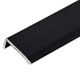 Schwarzer Bodenübergangsstreifen, rechtwinkliges Aluminium, Holzboden-Garderobe, L-Kantenverkleidung, individuelle Größe, 0,9 1,2 1,4 m lang (Breite 20 mm, Länge 110 cm) (Breite 35