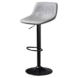 NURII Barhocker, heb- und drehbare Rückenlehne, Barhocker, Leichter Luxus-Barstuhl, schmiedeeiserner Hochstuhl (Color : Gray, Size : 60-80cm/24-31in)