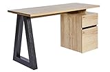 Amazon Marke - Movian Stanberg - Schreibtisch mit einer Schublade und 1 Tür, 140 x 55 x 76 cm, Eiche-/Beton-Effekt