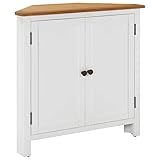 vidaXL Eichenholz Massiv Eckschrank mit 2 Ablagen Kommode Anrichte Beistellschrank Mehrzweckschrank Standschrank Schrank 80x33,5x78cm