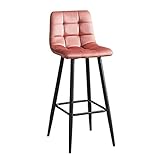 ARTSIM Barhocker mit Rückenlehne, 1er-Set, 29,5 Zoll Thekenhöhe, samtgepolsterter, armloser, robuster Barstuhl mit Metallrahmen für Kücheninsel, Esszimmer, Terrasse (Rosa, Höhe 73 cm).