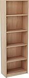 KUBUTKU Bücherregal Regal mit 5 Fächern Groß Hohe Schranke Standregal Bücherschrank Aktenregal fur Büro Küche (Sonoma, 176 x 58 cm)