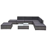 Festnight Gartenlounge-Set 20-TLG. Set Loungegruppe | Gartensofa Ecksofa aus Poly Rattan Stahlrahmen | Garten Sitzgruppe | für Garten oder Terrasse - Grau