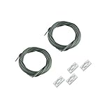 Victoria M. Seil-Set komplett für EasyFix Plissee Plisseerollo, Zubehör, 2 Seile mit Kunststoffummantelung à 220 cm, 4 Kunststoff-Seilbremsen, Weiß