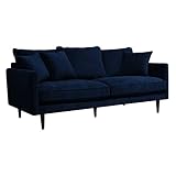 Sofa Candice - 3-Sitzer - Samt - dunkelblau - Dunkelblau - Atmosphera créateur d'intérieur