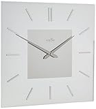 NeXtime Wanduhr 'STRIPE SQUARE RADIO CONTROLLED', Funkuhr, quadratisch, Glas/Edelstahl, 40 x 40 cm