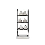 Shoe Rack Nordic Light Luxury Iron Shoe Rack Marble Base Shoe Shelf Multilayer Home Entrance Living Room Shoe Storage Organizer Shoe Storage (Color : Black White Size : 6 Tier) (Black White 4 Tier)