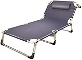 Liegestuhl, zusammenklappbar, Liegestuhl, tragbar, zusammenklappbar, für den Außenbereich, Strand-Lounge-Stuhl, verstellbare Liege, Chaiselongue, Sonnenliege, S